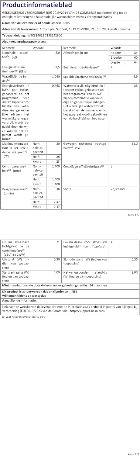 Beko B3WFU58415W1 b300 Waschmaschine, 8 kg, Waschvollautomat, Restzeitanzeige, Schleuderwahl, 1400 U/min, Dampffunktion, AddXtra-Nachlegefunktion, Bluetooth, Hygiene+ allergikergeeignet, Weiß