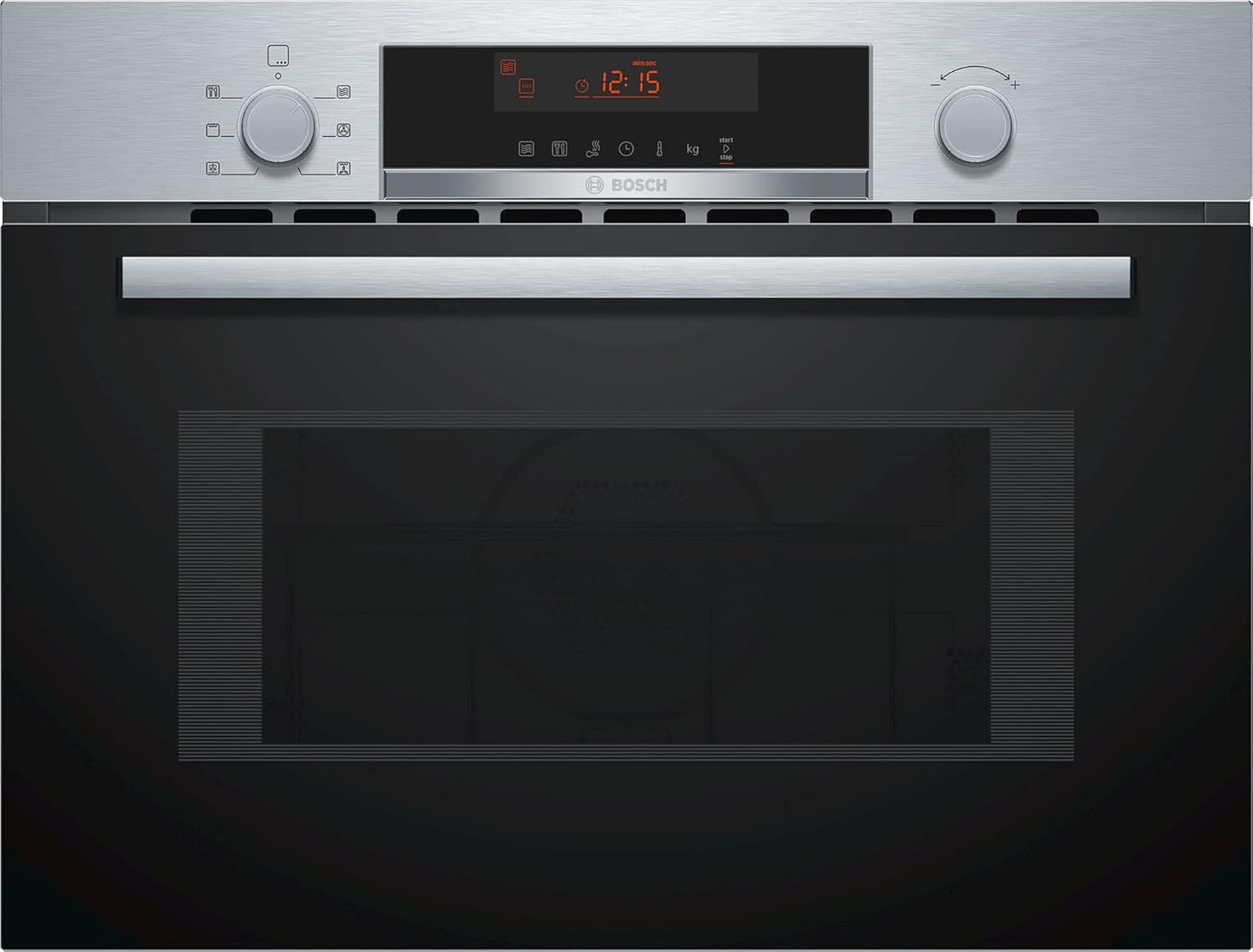 Bosch BFR634GS1 Serie 8 Einbau-Mikrowelle, Türanschlag Rechts, AutoPilot 7 Automatikprogramme, Reinigungsunterstützung, TFT-Touchdisplay, LED-Beleuchtung gleichmäßige Ausleuchtung, 38 x 60 cm, 900 W