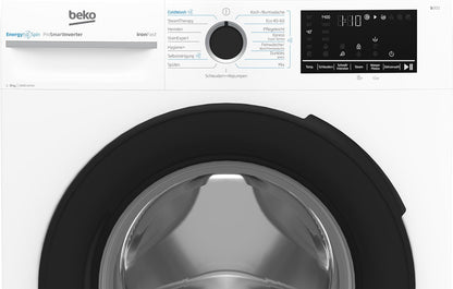 Beko B3WFU58415W1 b300 Waschmaschine, 8 kg, Waschvollautomat, Restzeitanzeige, Schleuderwahl, 1400 U/min, Dampffunktion, AddXtra-Nachlegefunktion, Bluetooth, Hygiene+ allergikergeeignet, Weiß