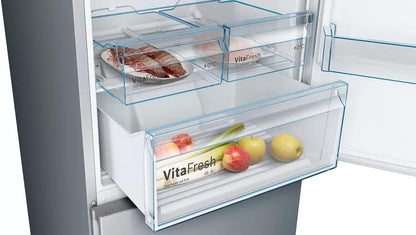 Bosch KGN36NWEA Serie 2 Kühl-Gefrier-Kombination, 186 x 60 cm, 215 L Kühlen & 87 L Gefrieren, NoFrost nie wieder abtauen, LED-Beleuchtung gleichmäßige Ausleuchtung