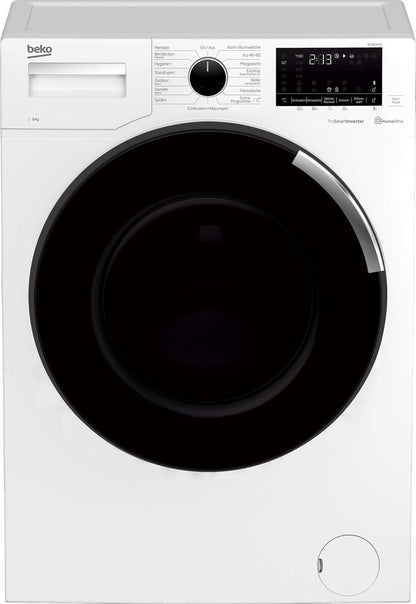 Beko B3WFU58415W1 b300 Waschmaschine, 8 kg, Waschvollautomat, Restzeitanzeige, Schleuderwahl, 1400 U/min, Dampffunktion, AddXtra-Nachlegefunktion, Bluetooth, Hygiene+ allergikergeeignet, Weiß