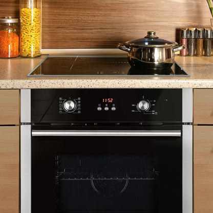 Autarkes Herdset: 60cm Einbaubackofen BO8805SS + 59cm Kochfeld CH5901RL | Grill | Heißluft | Automatik-Timer | 2-fach Wärmeschutzverglasung | Kindersicherung | Knebelbedienung | SET8805CH59RL