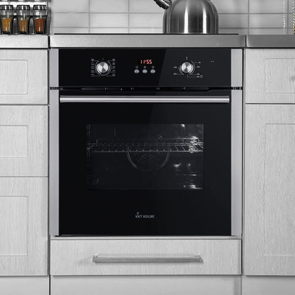 Autarkes Herdset: 60cm Einbaubackofen BO8805SS + 59cm Kochfeld CH5901RL | Grill | Heißluft | Automatik-Timer | 2-fach Wärmeschutzverglasung | Kindersicherung | Knebelbedienung | SET8805CH59RL