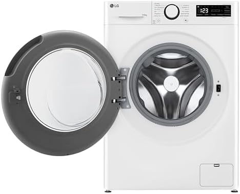 LG W4WR7096YB, Klasse D, Frontlader-Waschtrockner 9 - 6 kg, 62 x 60 x 85 cm, Wi-Fi, AI Direct Drive, Tiefenreinigung mit Dampf, TurboWash 360, Große Kapazität, Außentür aus gehärtetem Glas, Weiß