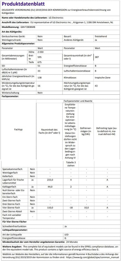 LG GBV22NCCEP Kühl-/Gefrierkombination – Smart Inverter Compressor, Total No Frost, Modern Flat Door Design, Matt Schwarz Metallic, Energieeffizienz A