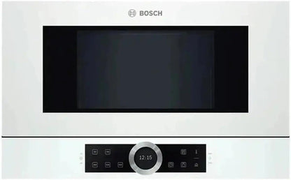 Bosch BFR634GS1 Serie 8 Einbau-Mikrowelle, Türanschlag Rechts, AutoPilot 7 Automatikprogramme, Reinigungsunterstützung, TFT-Touchdisplay, LED-Beleuchtung gleichmäßige Ausleuchtung, 38 x 60 cm, 900 W