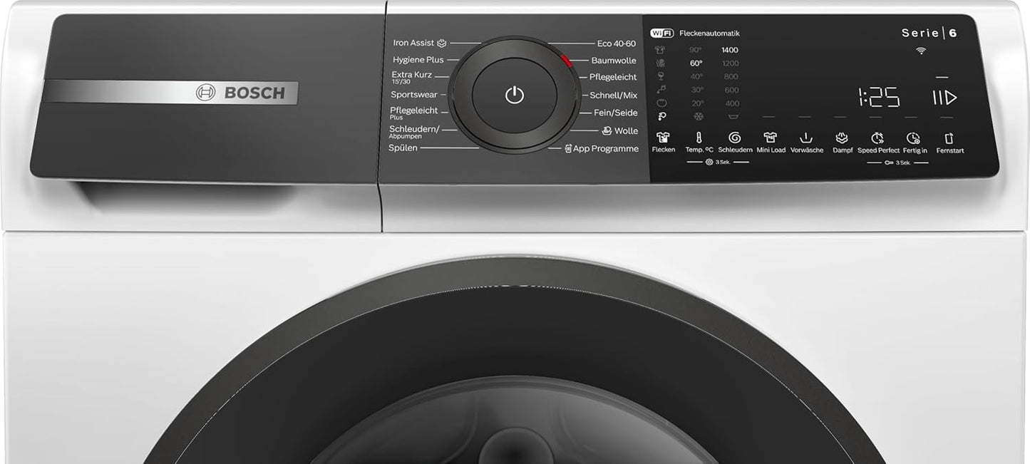 BOSCH WAN28127 Waschmaschine Serie 4, Frontlader mit 8kg Fassungsvermögen, 1400 UpM, Iron Assist, Active Water Plus, EcoSilence Drive, Speed Perfect, Weiß, 60cm