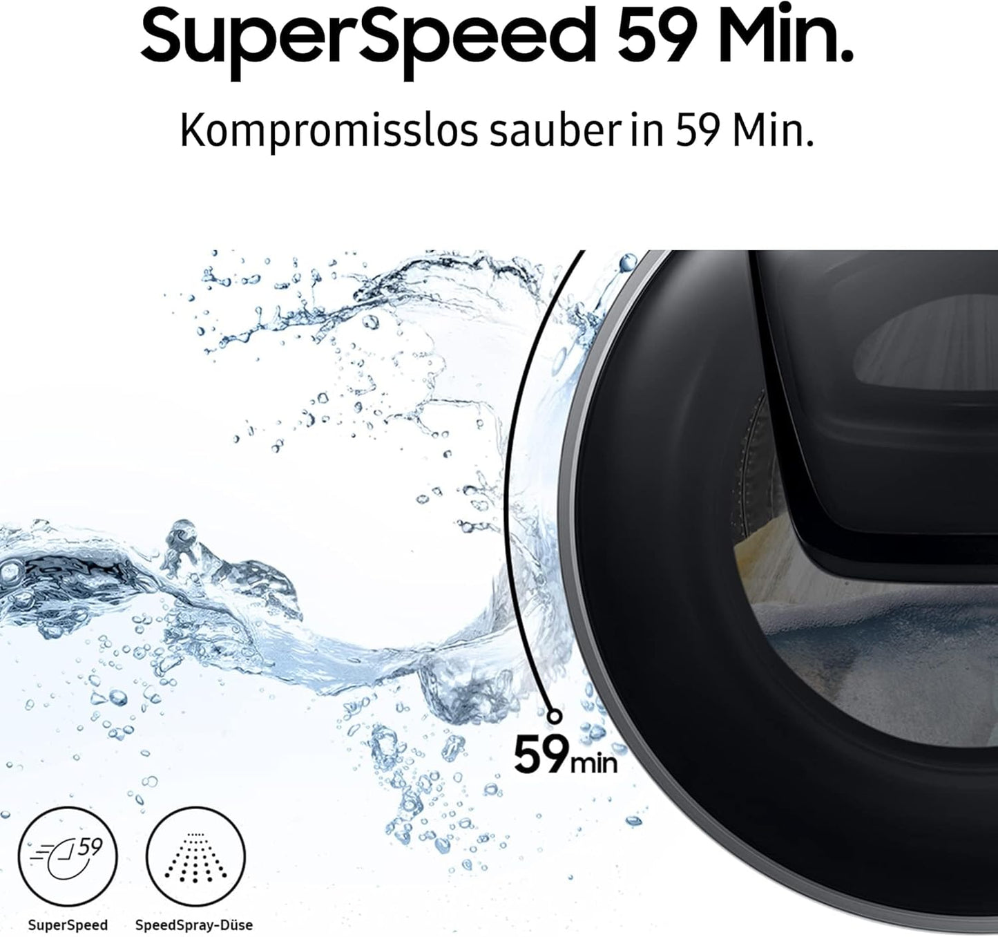 Samsung WW80T554ATW/S2 Waschmaschine, 8 kg, 1400 U/min, Ecobubble, AddWash, WiFi-SmartControl, Hygiene-Dampfprogramm, Weiß