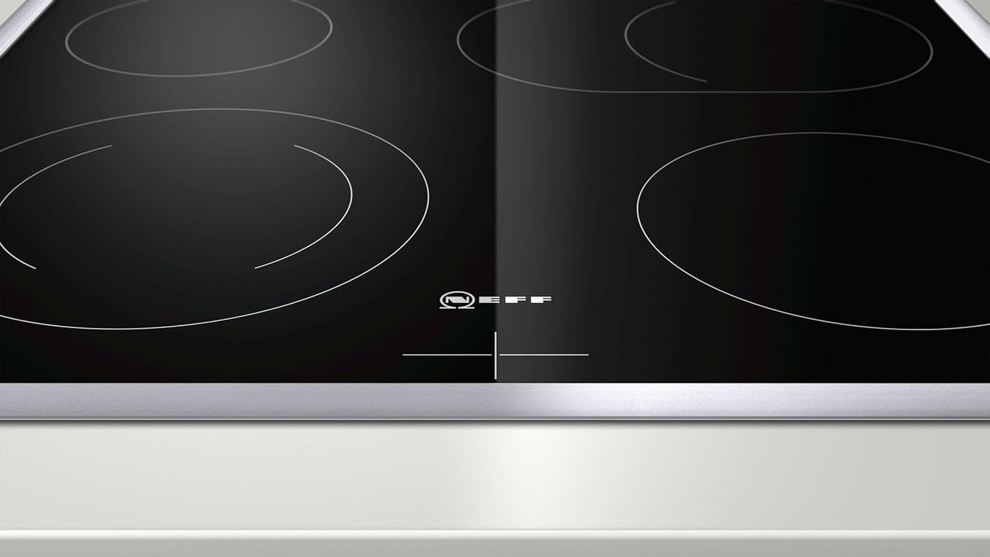 NEFF EDX442, Set bestehend aus E1ECD0AN0, N 30, Einbauherd mit CircoTherm, 60 x 60 cm, Edelstahl und M13R42N2, N 50, herdgesteuertes Elektrokochfeld, 60 cm, Schwarz, mit Rahmen aufliegend