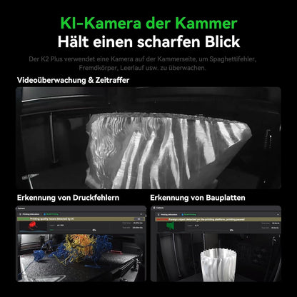 Creality K2 Plus Combo 3D-Drucker, 16-Farben Multimaterial-Druck, 350³mm XXL-Bauraum, Servo-Direktantrieb, Dual-KI-Kameras, Ultra-Leise
