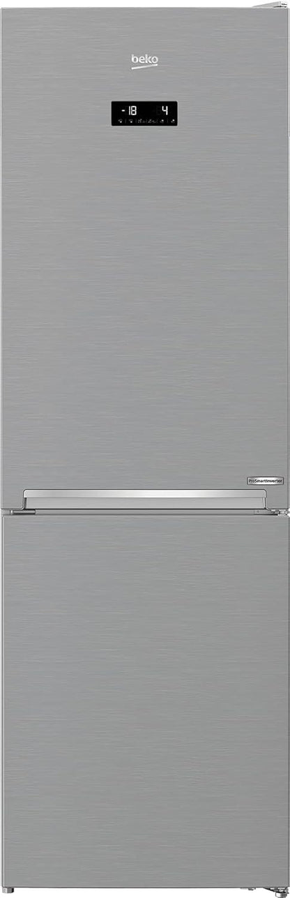 Beko RCNE366E70ZXBRN bPRO700 freistehende Kühl-/Gefrierkombination, großer Kühlschrank, 323 l Gesamtrauminhalt, HarvestFresh, NoFrost, leise, SmoothFit, 0°C-Zone, Dark Inox