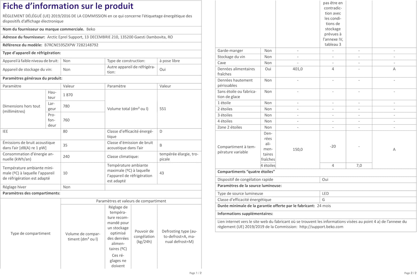 Beko RCNE366E70ZXBRN bPRO700 freistehende Kühl-/Gefrierkombination, großer Kühlschrank, 323 l Gesamtrauminhalt, HarvestFresh, NoFrost, leise, SmoothFit, 0°C-Zone, Dark Inox