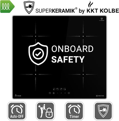 Autarkes Herdset: 60cm Einbaubackofen BO8805SS + 59cm Kochfeld CH5901RL | Grill | Heißluft | Automatik-Timer | 2-fach Wärmeschutzverglasung | Kindersicherung | Knebelbedienung | SET8805CH59RL