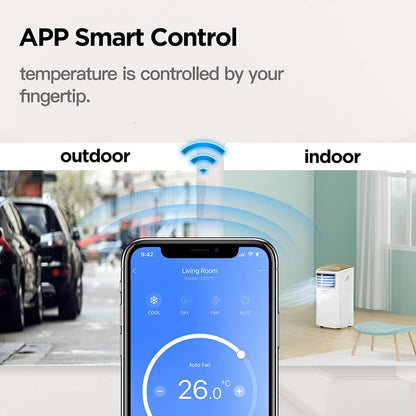 Comfee Mobiles Klimagerät MPPH-09CRN7, 9000 BTU 2,6kW, Kühlen&Ventilieren&Entfeuchten, Raumgröße bis 88m³(33㎡), Mobile Klimaanlage mit Abluftschlauch