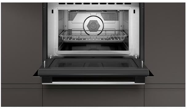 NEFF C1CMG84N0, N 50, Einbau Mikrowelle mit Heißluft, 45,4 x 59,4 x 57,0 cm (H x B x T), 44 l, Grill, 15 Automatikprogramme, Easy Clean, Edelstahl
