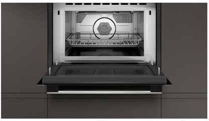 NEFF C1CMG84N0, N 50, Einbau Mikrowelle mit Heißluft, 45,4 x 59,4 x 57,0 cm (H x B x T), 44 l, Grill, 15 Automatikprogramme, Easy Clean, Edelstahl