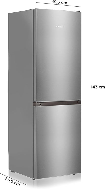 Heinrich´s Kühlgefrierkombination 175Liter, Kühlvolumen 122L, Gefrierfach 53L,LED Innenraumbeleuchtung, Kühlschrank Türanschlag wechselbar, leise 39dB,große Tiefkühlboxen, 7 Temperaturstufen, schwarz
