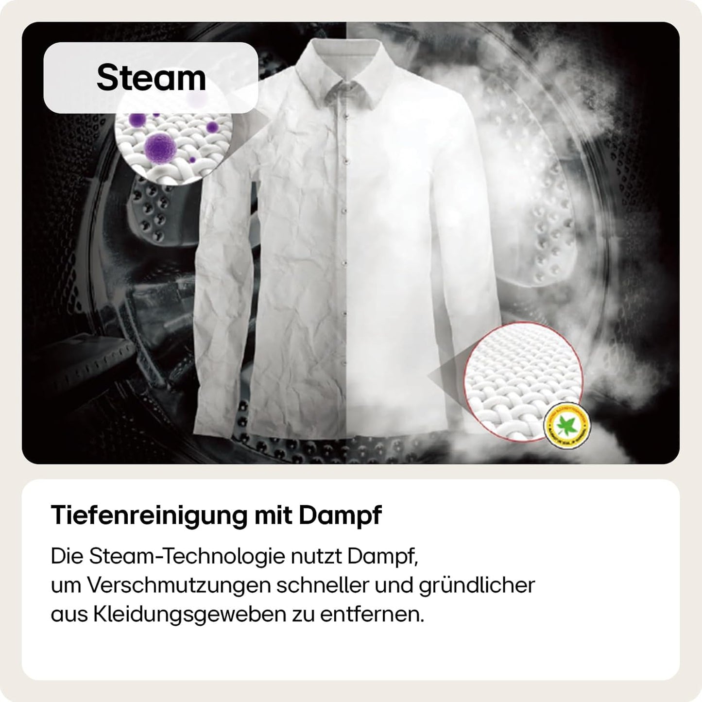 LG V7WD107H2E, Klasse E, Frontlader-Waschtrockner 10,5 - 7 kg, 1400 U/min, AI Direct Drive, Wi-Fi, Tiefenreinigung mit Dampf, TurboWash, Größere Kapazität, 62 x 60 x 85 cm ꟷ Weiß