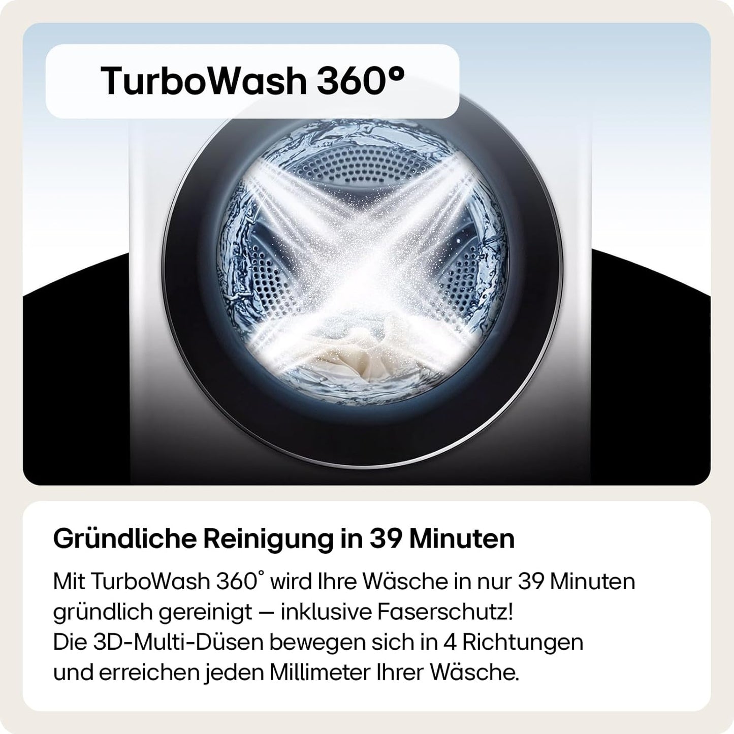 LG V7WD107H2E, Klasse E, Frontlader-Waschtrockner 10,5 - 7 kg, 1400 U/min, AI Direct Drive, Wi-Fi, Tiefenreinigung mit Dampf, TurboWash, Größere Kapazität, 62 x 60 x 85 cm ꟷ Weiß