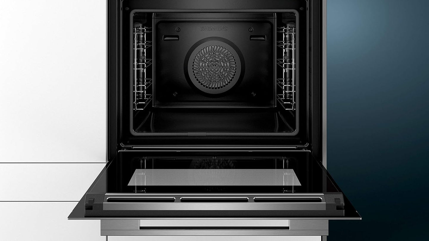 Siemens HB572ABS3, iQ300, Einbau-Backofen 60 x 60 cm, Air Fry, activeClean Pyrolyse Selbstreinung, LED-Touchbedienung, 3D Heißluft, Schnellaufheizung, cookControl10 Automatikprogramme, Edelstahl