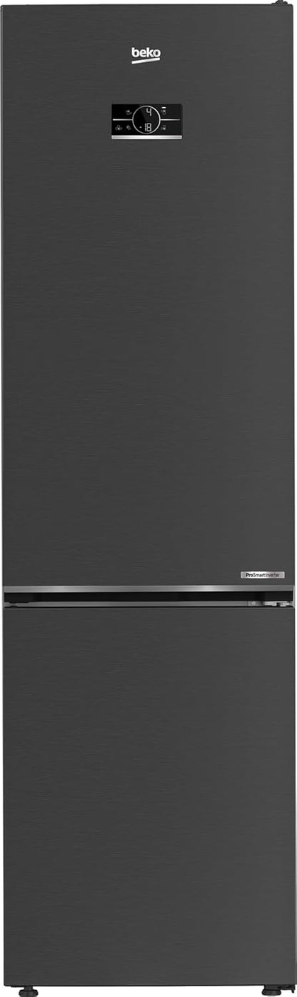 Beko RCNE366E70ZXBRN bPRO700 freistehende Kühl-/Gefrierkombination, großer Kühlschrank, 323 l Gesamtrauminhalt, HarvestFresh, NoFrost, leise, SmoothFit, 0°C-Zone, Dark Inox