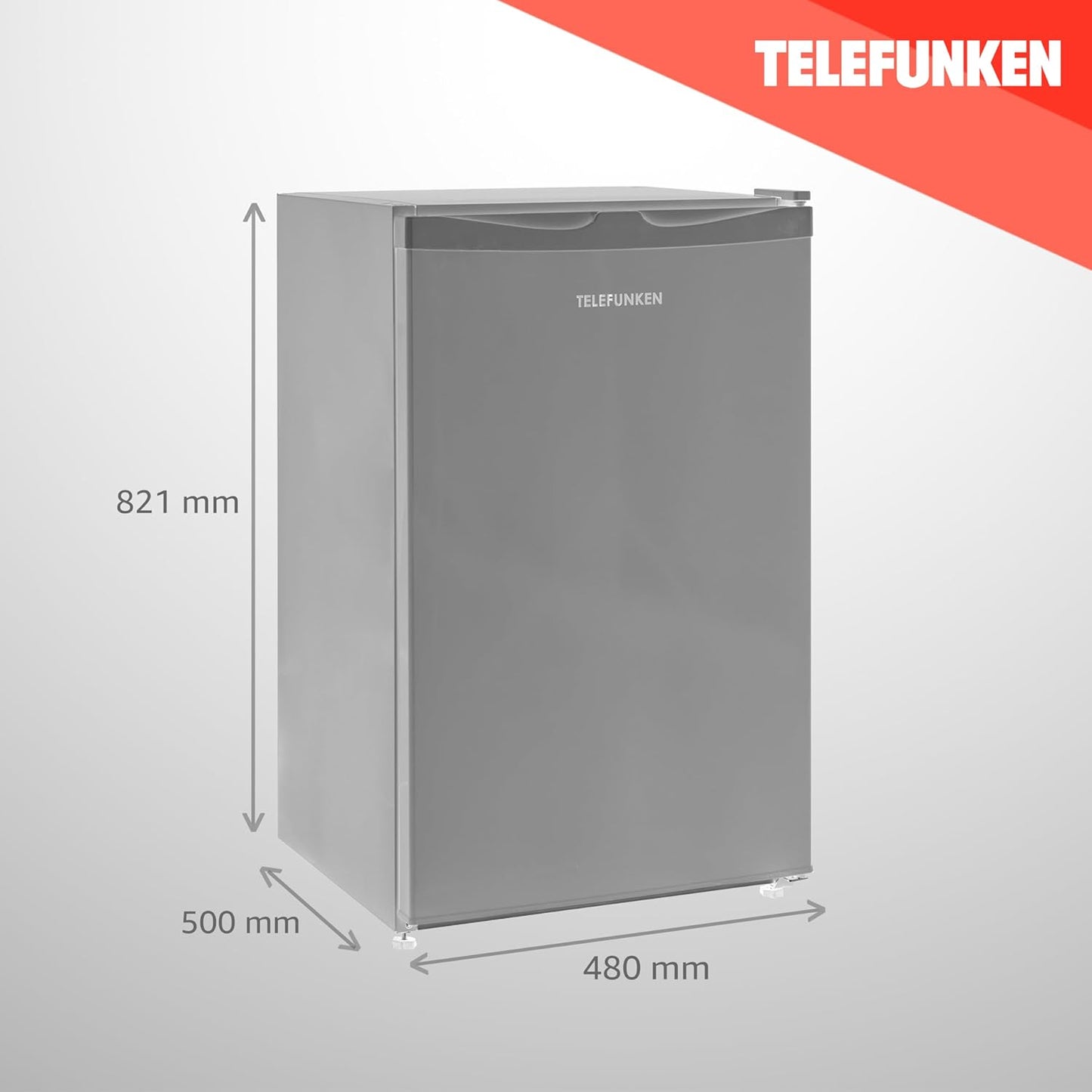 TELEFUNKEN Kühlschrank ohne Gefrierfach, Freistehend, 90 L Gesamt-Nutzinhalt, Kühlschrank klein mit Gemüsefach & 3 Ablagen, Temperaturregelung, LED Innenbeleuchtung, CF-31-121-B schwarz