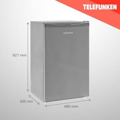TELEFUNKEN Kühlschrank ohne Gefrierfach, Freistehend, 90 L Gesamt-Nutzinhalt, Kühlschrank klein mit Gemüsefach & 3 Ablagen, Temperaturregelung, LED Innenbeleuchtung, CF-31-121-B schwarz