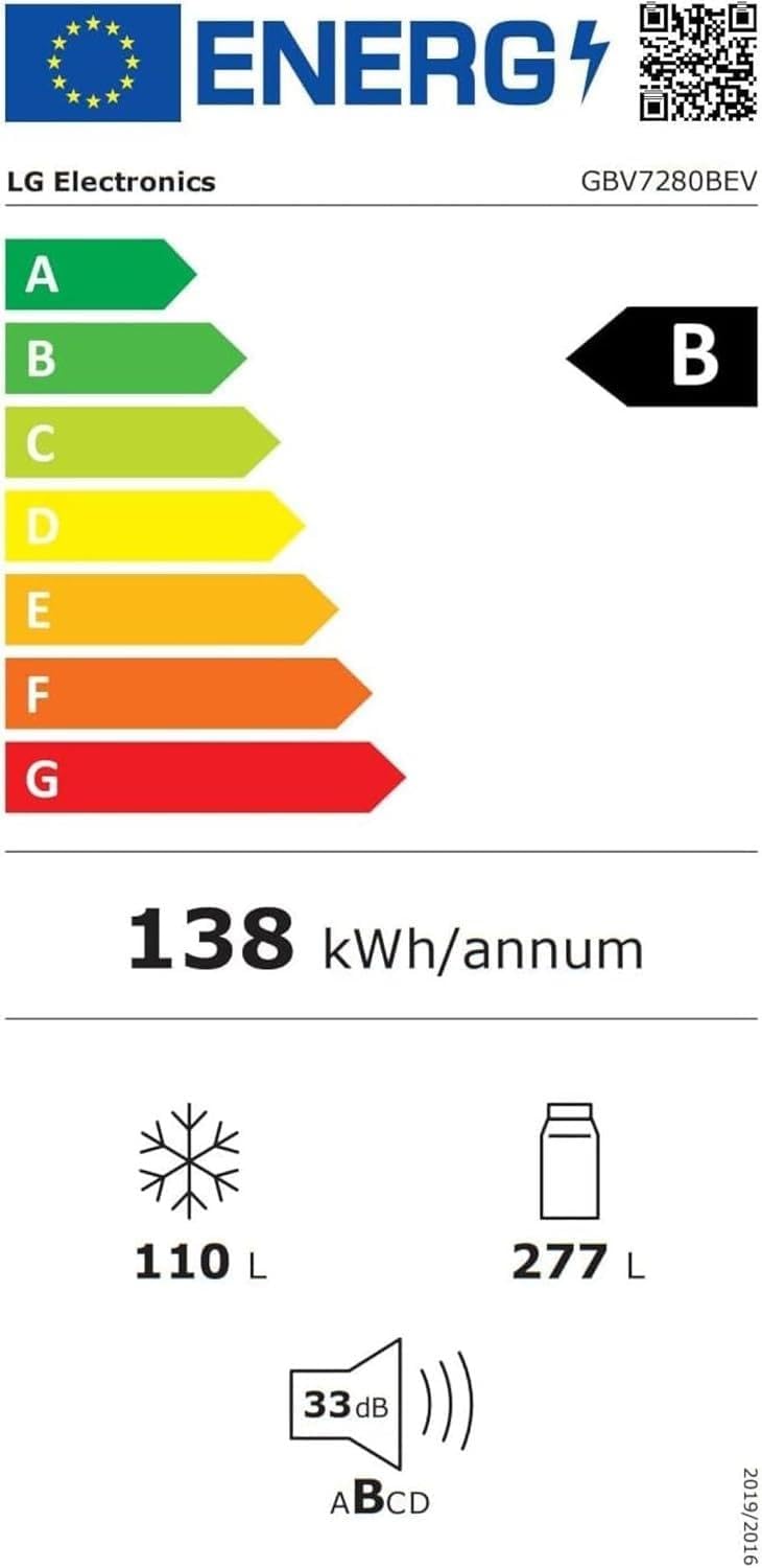 LG GBV22NCCEP Kühl-/Gefrierkombination – Smart Inverter Compressor, Total No Frost, Modern Flat Door Design, Matt Schwarz Metallic, Energieeffizienz A