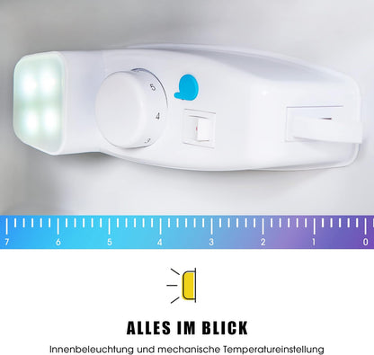 Merax Kühlschrank mit Gefrierfach, Kühl-Gefrierkombination, klein Kühlschrank mit 51L und Gefrierschrank 21L, Leise, LED, Glasablagen, Gemüsefach, Türablagen, für Küche, Wohnzimmer, Büro, Schwarz