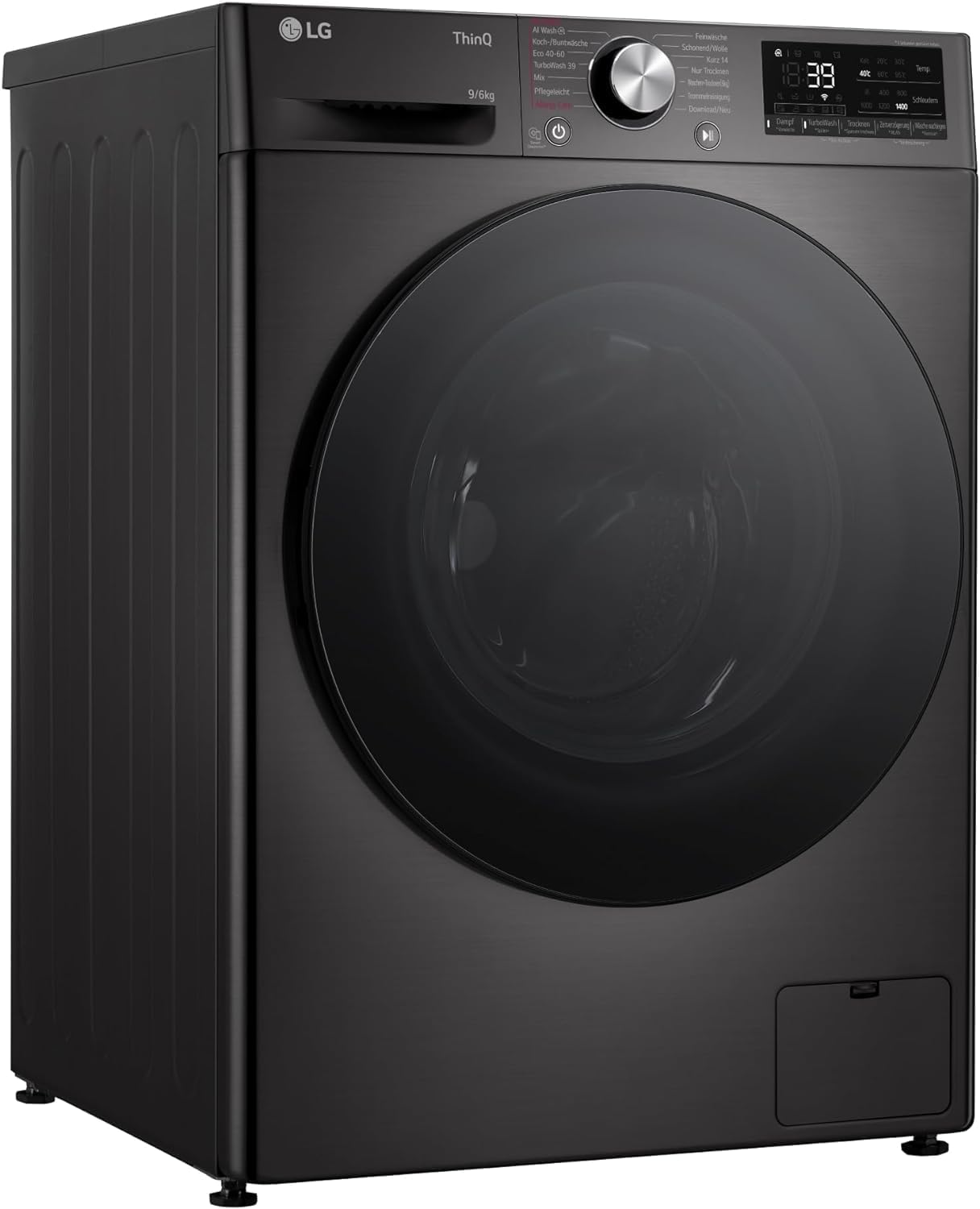 LG V7WD107H2E, Klasse E, Frontlader-Waschtrockner 10,5 - 7 kg, 1400 U/min, AI Direct Drive, Wi-Fi, Tiefenreinigung mit Dampf, TurboWash, Größere Kapazität, 62 x 60 x 85 cm ꟷ Weiß