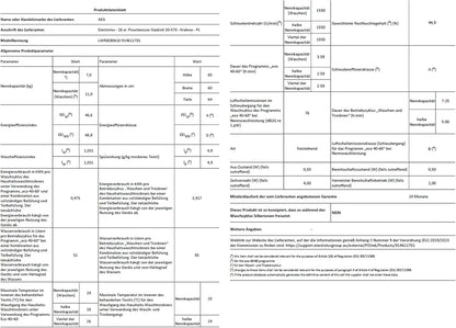 AEG L7WBA60680 Waschtrockner / DualSense - schonende Pflege / 8 kg Waschen / 5 kg Trocknen / D / energiesparend / Mengenautomatik / Nachlegefunktion / ProSteam - Auffrischfunktion / 1600 U/min Weiß