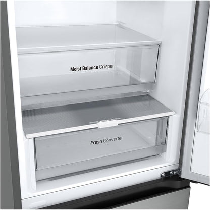 LG GBV22NCCEP Kühl-/Gefrierkombination – Smart Inverter Compressor, Total No Frost, Modern Flat Door Design, Matt Schwarz Metallic, Energieeffizienz A