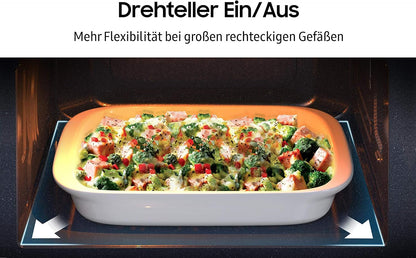 Samsung MC28H5015AS/EG Kombi-Mikrowelle mit Grill und Heißluft / 900 W / 28 L Garraum (Extra groß) / 51,7 cm Breite / Hefeteig-/Joghurt-Programm / silber