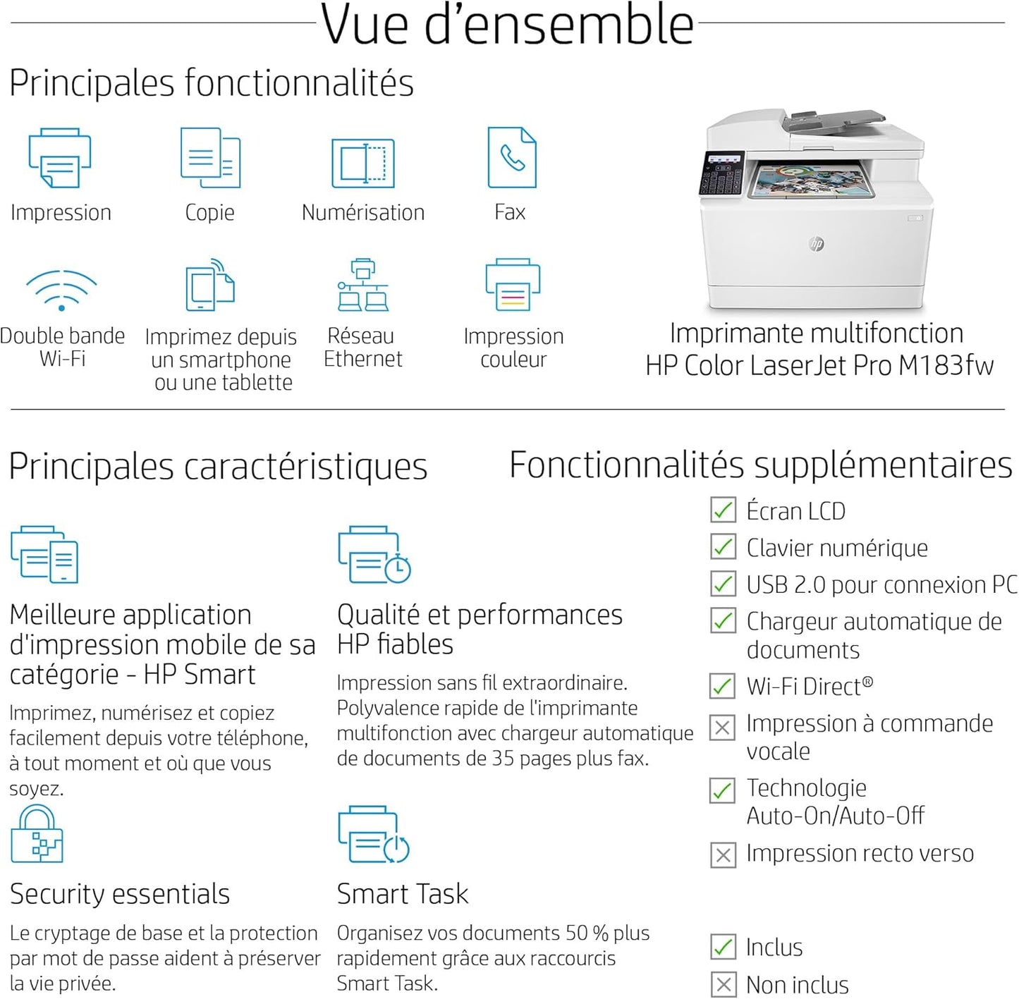 HP Color LaserJet Pro MFP 3302fdwg Multifunktions-Farblaserdrucker, Fax, Automatischer beidseitiger Druck, Touchscreen, Wi-Fi, Ethernet, USB, HP Wolf Pro Security