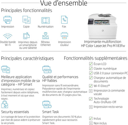 HP Color LaserJet Pro MFP 3302fdwg Multifunktions-Farblaserdrucker, Fax, Automatischer beidseitiger Druck, Touchscreen, Wi-Fi, Ethernet, USB, HP Wolf Pro Security