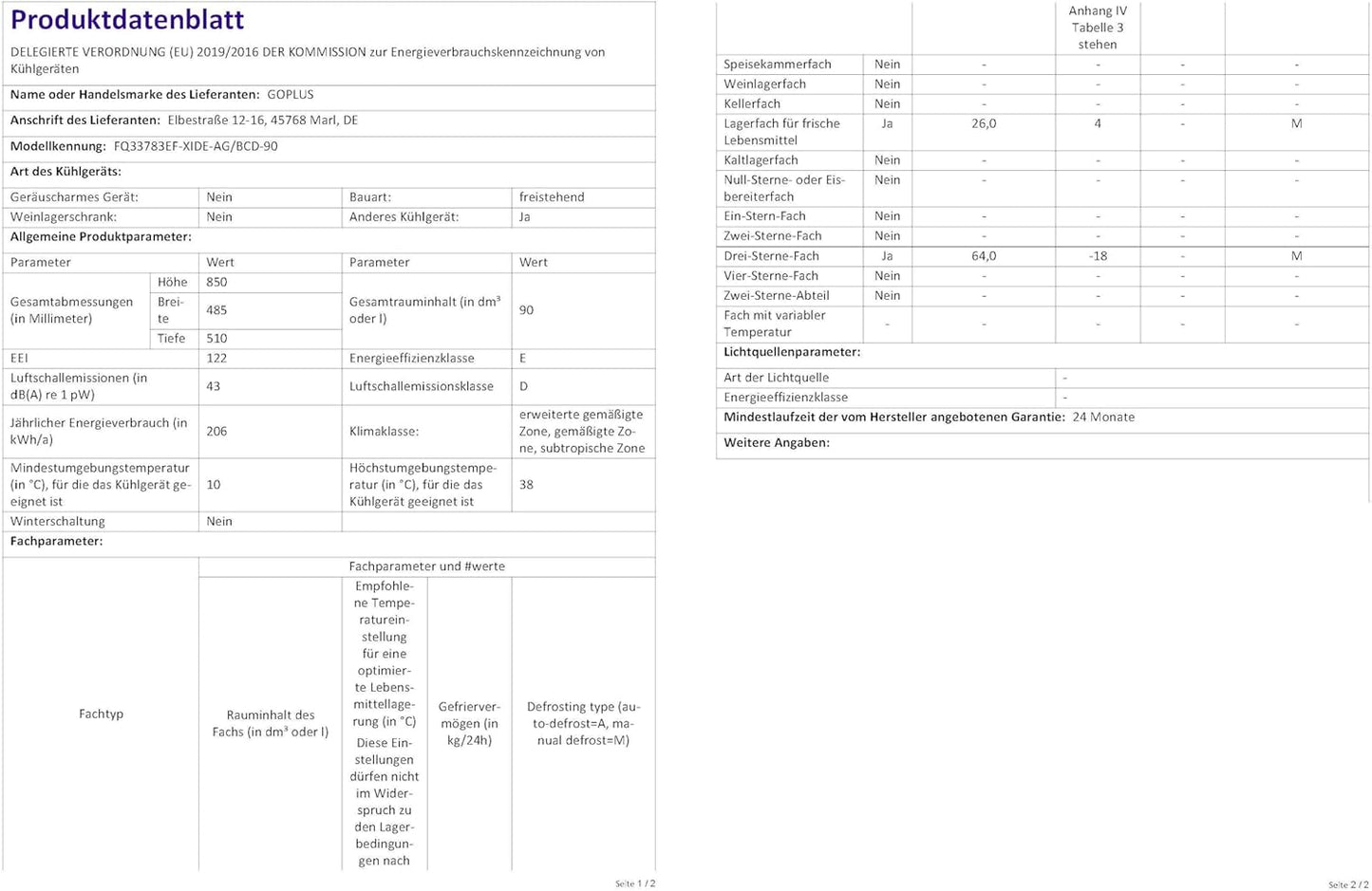 GOPLUS Kühlschrank mit Gefrierfach - Kühl Gefrierkombination / 90L Gesamtnutzinhalt, 27L Gefrierteil/Thermostat einstellbar/LED Innenbeleuchtung/Türanschlag wechselbar (Weiß)