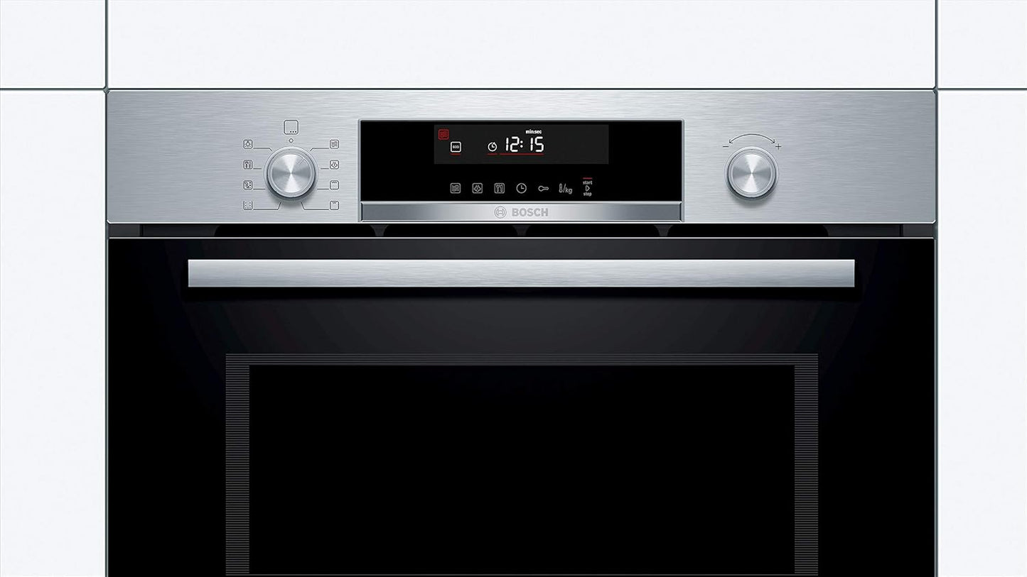 Bosch BFR634GS1 Serie 8 Einbau-Mikrowelle, Türanschlag Rechts, AutoPilot 7 Automatikprogramme, Reinigungsunterstützung, TFT-Touchdisplay, LED-Beleuchtung gleichmäßige Ausleuchtung, 38 x 60 cm, 900 W