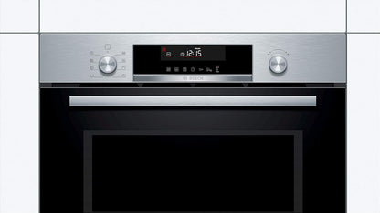 Bosch BFR634GS1 Serie 8 Einbau-Mikrowelle, Türanschlag Rechts, AutoPilot 7 Automatikprogramme, Reinigungsunterstützung, TFT-Touchdisplay, LED-Beleuchtung gleichmäßige Ausleuchtung, 38 x 60 cm, 900 W