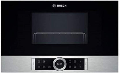 Bosch BFR634GS1 Serie 8 Einbau-Mikrowelle, Türanschlag Rechts, AutoPilot 7 Automatikprogramme, Reinigungsunterstützung, TFT-Touchdisplay, LED-Beleuchtung gleichmäßige Ausleuchtung, 38 x 60 cm, 900 W