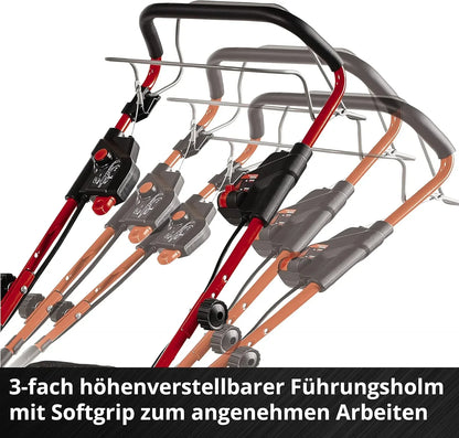 Einhell Professional Tondeuse à gazon sans fil GP-CM 36/47 S HW Li Power X-Change (36V, 47 cm largeur de coupe, autotractée, moteur sans charbon) Livré avec 4 Batteries 4,0Ah et 2 Chargeurs Doubles