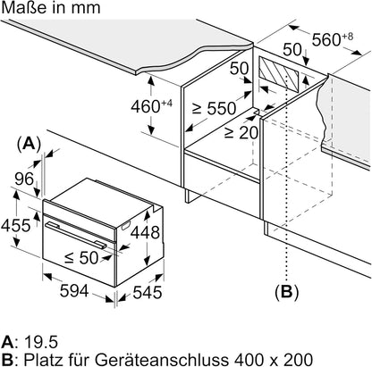 Bosch BFR634GS1 Serie 8 Einbau-Mikrowelle, Türanschlag Rechts, AutoPilot 7 Automatikprogramme, Reinigungsunterstützung, TFT-Touchdisplay, LED-Beleuchtung gleichmäßige Ausleuchtung, 38 x 60 cm, 900 W