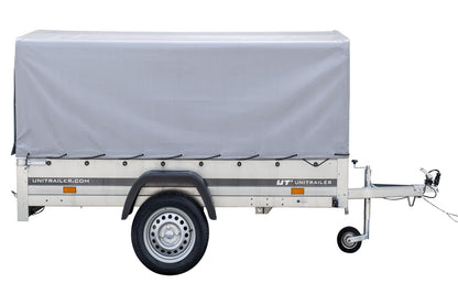 UNITRAILERAnhänger Pkw 230x125 Garden Trailer 230 Kipp Unitrailer 750 kg mit Stützrad, Hochplane und Hochspriegel