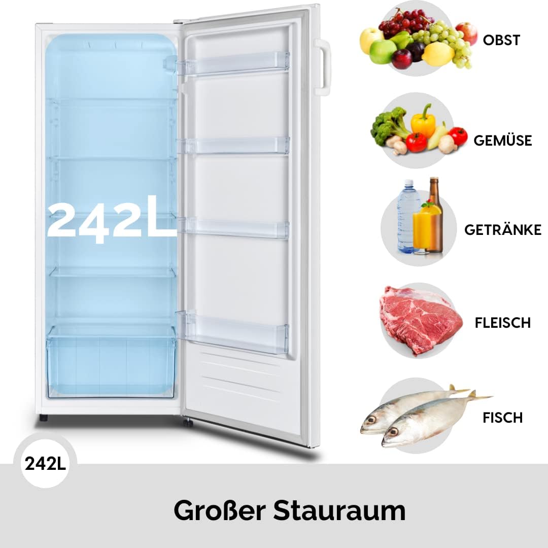 PKM Stand Kühlschrank weiß Höhe 143cm x Breite 58,8cm KS242.0A++