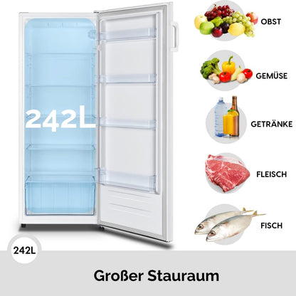 PKM Stand Kühlschrank weiß Höhe 143cm x Breite 58,8cm KS242.0A++