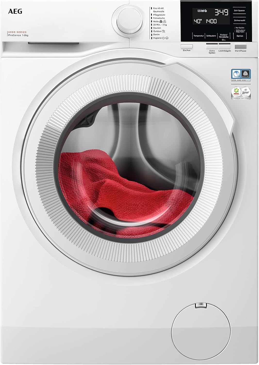 AEG L6FBG51470 Waschmaschine / Serie 6000 mit ProSense / Testsieger der Stiftung Warentest / 7,0 kg / Leise / Mengenautomatik / Nachlegefunktion / Kindersicherung / Wasserstopp / 1400 U/min