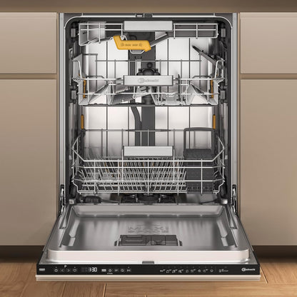 Bauknecht BCIO 3T341 PLET Vollintegrierbarer Geschirrspüler 60 cm /Edelstahl/14 Maßgedecke/10 Standardprogramme und 1 Sensorprogramm/PowerClean/ActiveDry/Besteckschublade/Vollwasserschutz