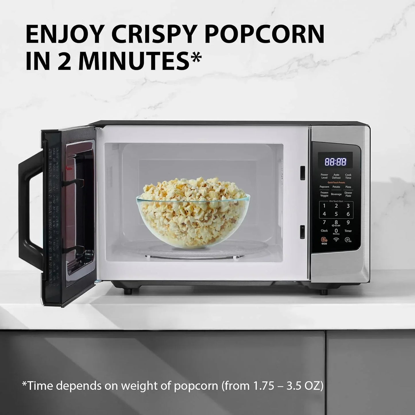 TOSHIBA 4-in-1 ML-EC42P(SS) Countertop Microwave Oven, Smart Sensor, Convection, Air Fryer Combo, Mute Function, Position Memory 13.6" Turntable, 1.5 Cu Ft, 1000W, Silver