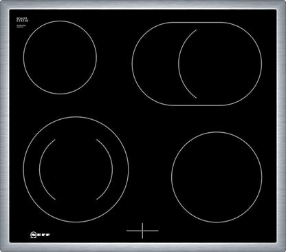 NEFF EDX442, Set bestehend aus E1ECD0AN0, N 30, Einbauherd mit CircoTherm, 60 x 60 cm, Edelstahl und M13R42N2, N 50, herdgesteuertes Elektrokochfeld, 60 cm, Schwarz, mit Rahmen aufliegend