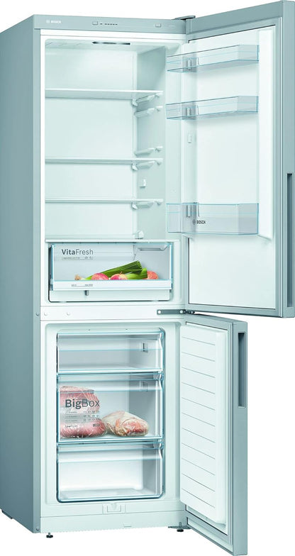Bosch KGN36NWEA Serie 2 Kühl-Gefrier-Kombination, 186 x 60 cm, 215 L Kühlen & 87 L Gefrieren, NoFrost nie wieder abtauen, LED-Beleuchtung gleichmäßige Ausleuchtung
