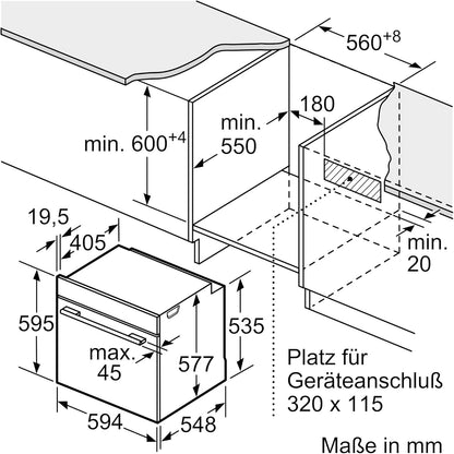 Bosch HMG7361B1, Serie 8 smarter Einbau-Backofen mit Mikrowellenfunktion, 60 x 60 cm, Made in Germany, Schwarz, Air Fry, Digitaler Bedienring, Touchdisplay, Automatikprogramme, Reinigungsunterstützung